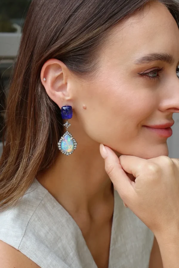 Arunashi Tanzanite & Opal Drop Earrings