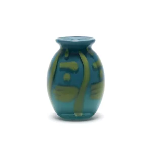 Paul Arnhold Glass Teal Vase with Pistachio Strokes