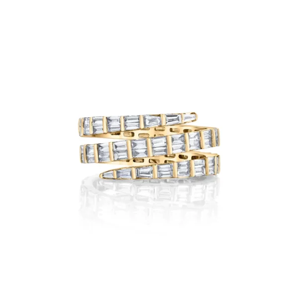 Anita Ko Three Row Baguette Diamond Coil Ring