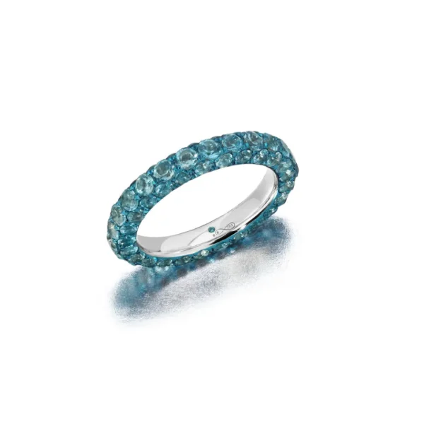 Graziela Three Sided Swiss Blue Topaz Ring