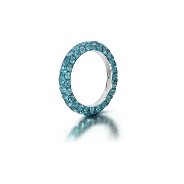 Graziela Three Sided Swiss Blue Topaz Ring