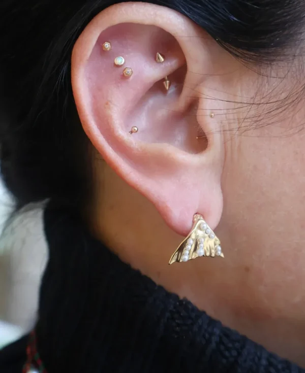 Bibi Van Der Velden Tiny Pearl Flipper Stud Earring