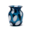 Paul Arnhold Glass Transparent Teal Vase with White Spots