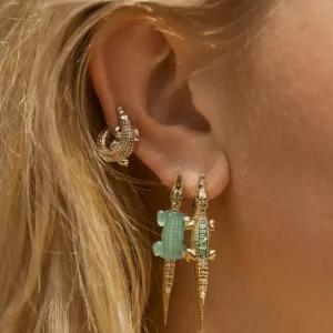 Bibi Van Der Velden Tsavorite Ombre Alligator Bite Earrings