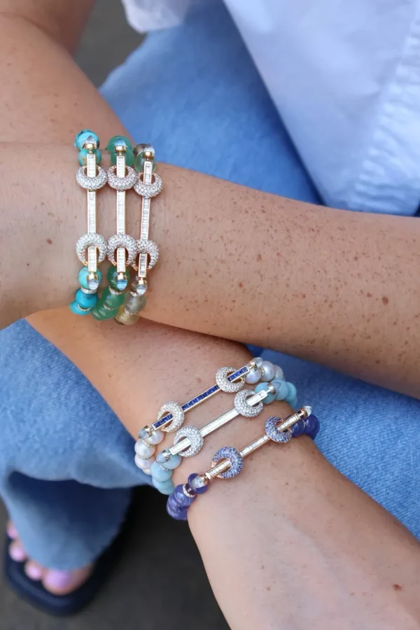 Ananya Turquoise and Diamond Chakra Bracelet