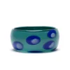 Paul Arnhold Glass Turquoise Bowl with Blue & White Spots