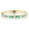 Jenna Blake Turquoise, Emerald & Diamond Gypsy Bangle