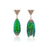 Bibi Van Der Velden Up Side Down Green Scarab Earrings