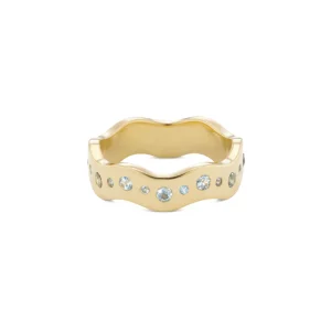 Marlo Laz Wave Band V- Burnished Aquamarine