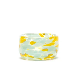Paul Arnhold Glass Yellow and Teal Candy Bowl