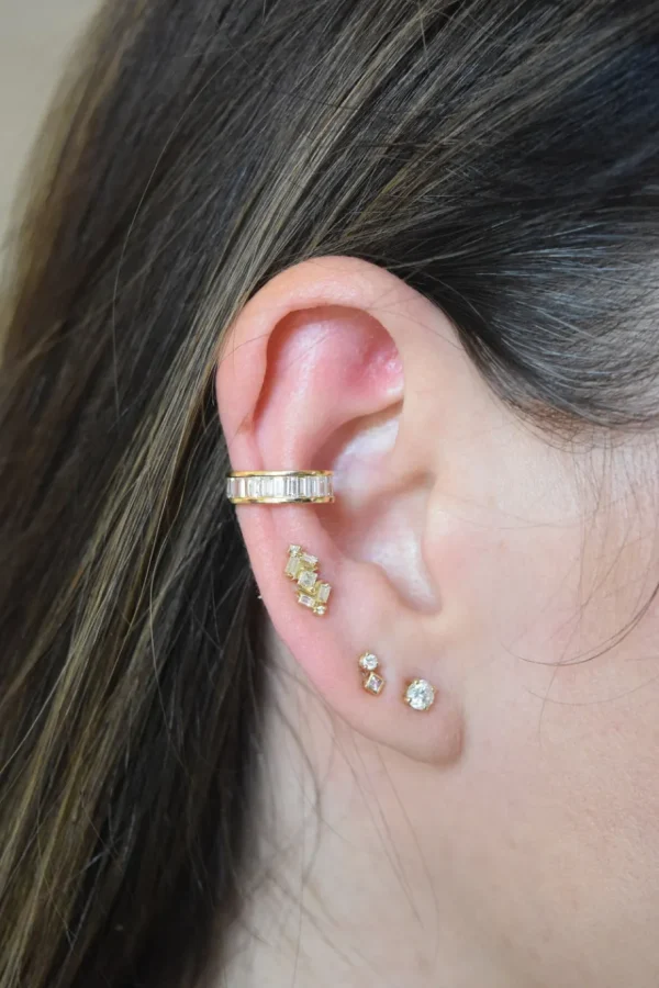 Anita Ko Yellow Gold Diamond Baguette Ear Cuff