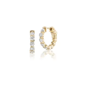 TinyGods Yellow Gold Diamond Mini-Hoop Earrings