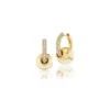 Rainbow K Yellow Gold Piercing Earrings with Diamond Hoop