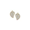 Anita Ko Yellow Gold Small Leaf Studs