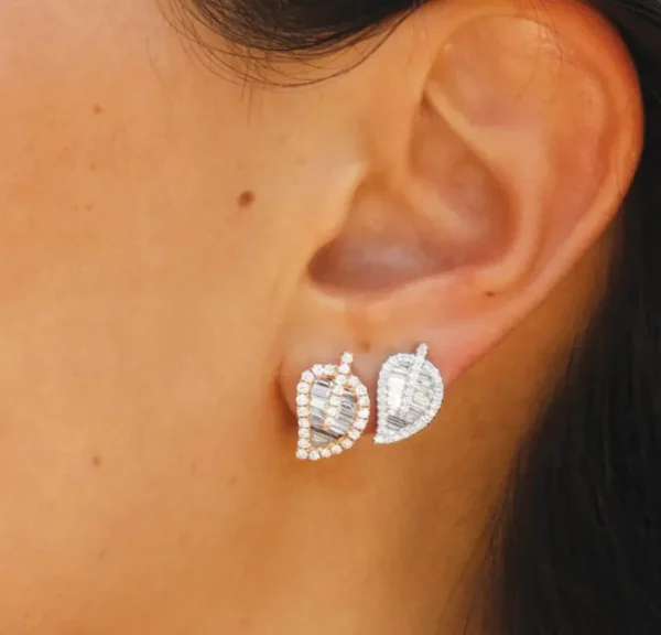 Anita Ko Yellow Gold Small Leaf Studs